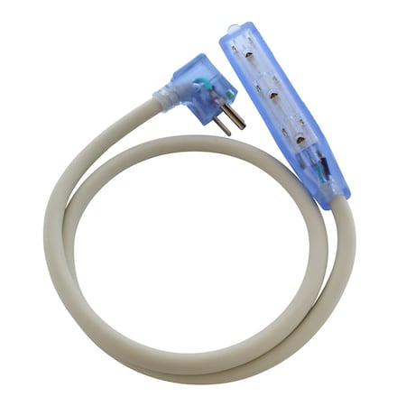 Ac Works 3FT 15 Amp 12/3 Power Strip Cord with Power Indicator and Green Dot Plug MD15AB515-036